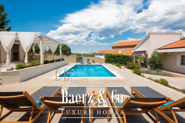 photo 3 Vodice, mediterranean villa with landscaped garden, pool and sea view