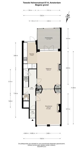Floor Plan 3 - Tweede Helmersstraat 87 H